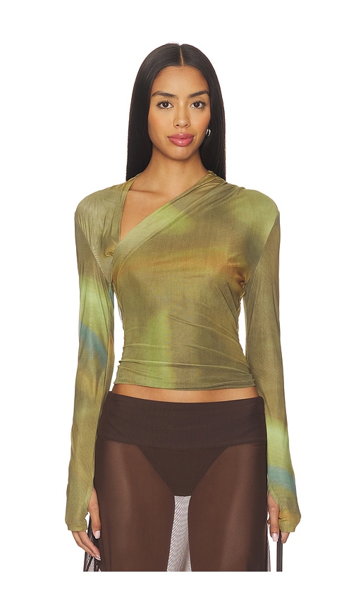 Madison The Label Laury Mesh Top In Green