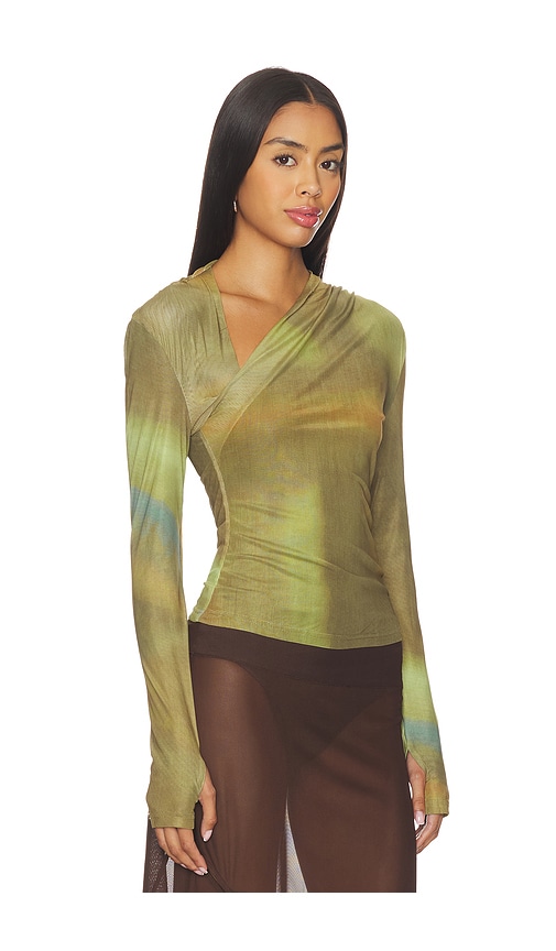 Madison The Label Laury Mesh Top In Green