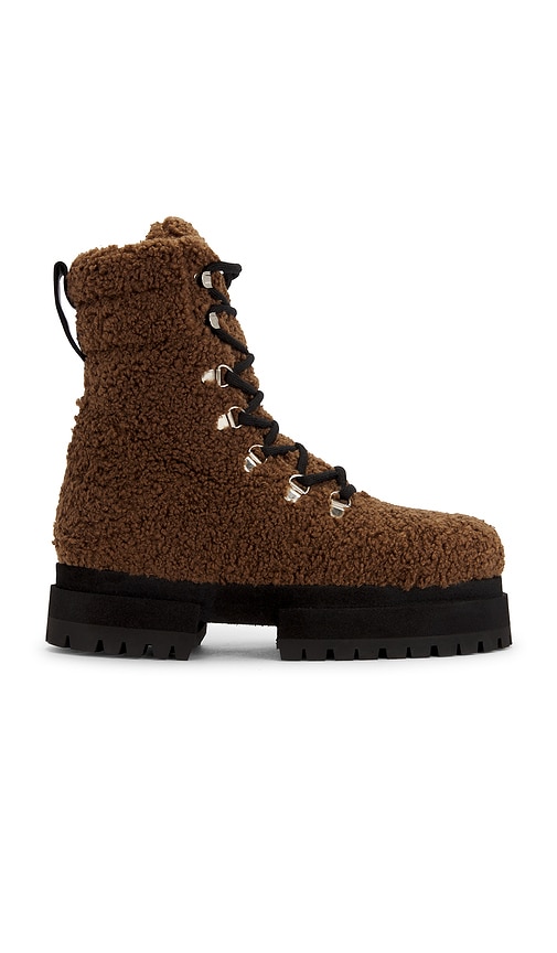 Maria Luca Acacia Teddy Hiking Boots In Brown
