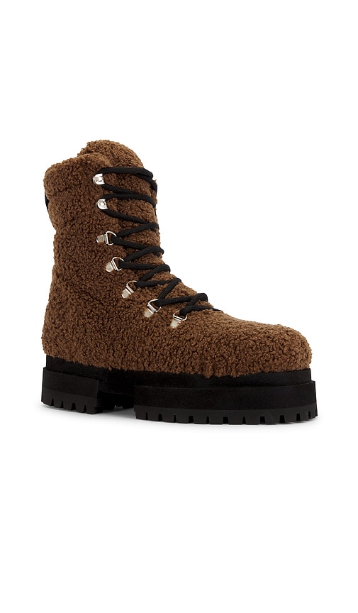 Maria Luca Acacia Teddy Hiking Boots In Brown