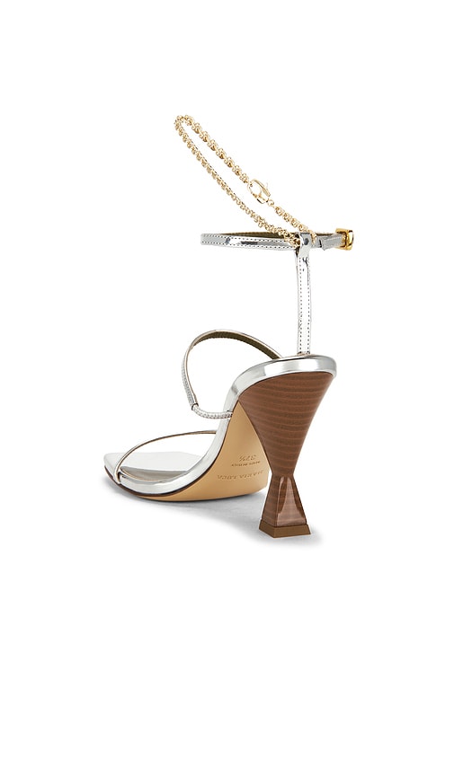  Maria Luca Ofelia High Clessidra Sandal In Metallic Silver, Grey. Size 36. Also In 36.5, 37, 37.5, 38, 38.5, 39, 39.5, 40. 