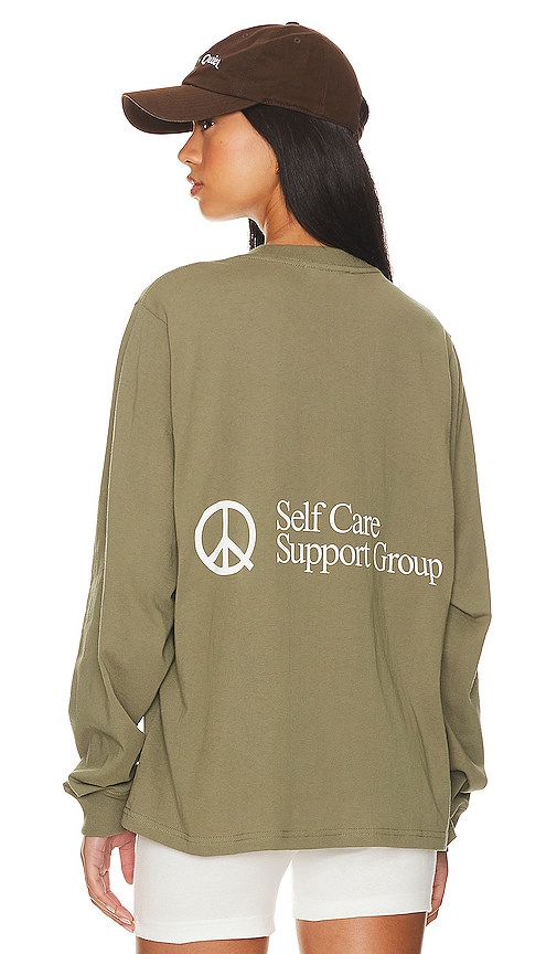 Museum of Peace and Quiet Support Group Long Sleeve T-shirt in Olive