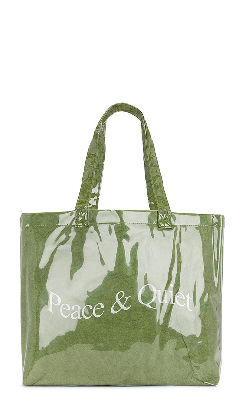 Shop Museum Of Peace And Quiet Wordmark Pvc Kraft Tote Bag In 포레스트