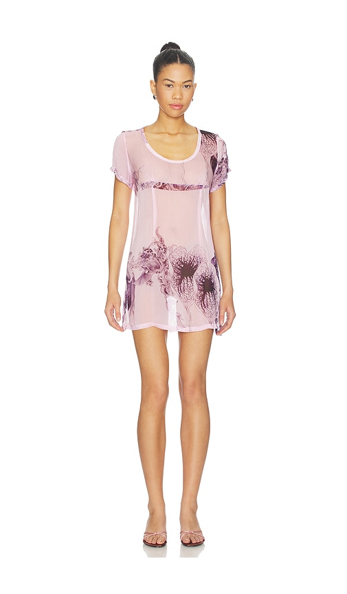 Muma World Pink Amazonia Organza Mini Dress