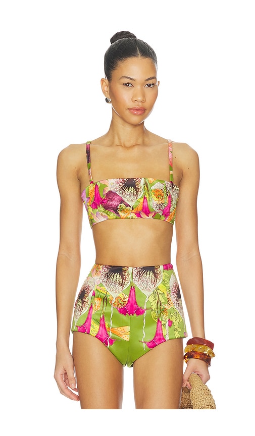Muma World Beaded Floral Canopy Crop Top