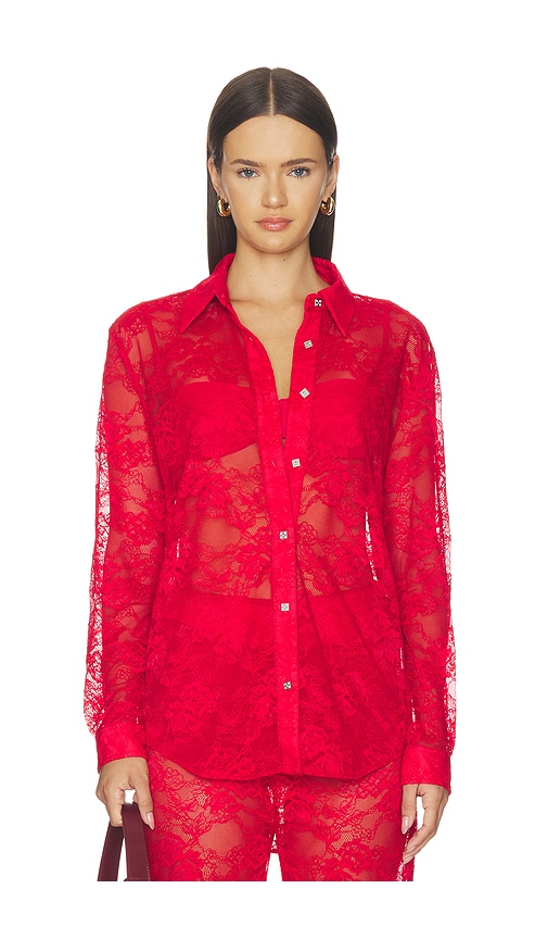 Muma World Aka Sukara Laced Classic Shirt in Red. Size XS. Also in S, M, L.