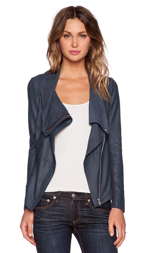 Muubaa Cite Drape Jacket In Petrol Revolve