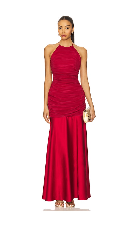 Mayle Vasquez Fluvial Long Dress in Red. - size S (also in M, XS)