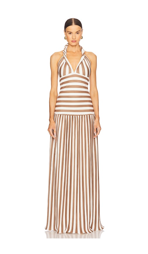 Mayle Vasquez Eco Maxi Dress in Taupe. - size M (also in L)