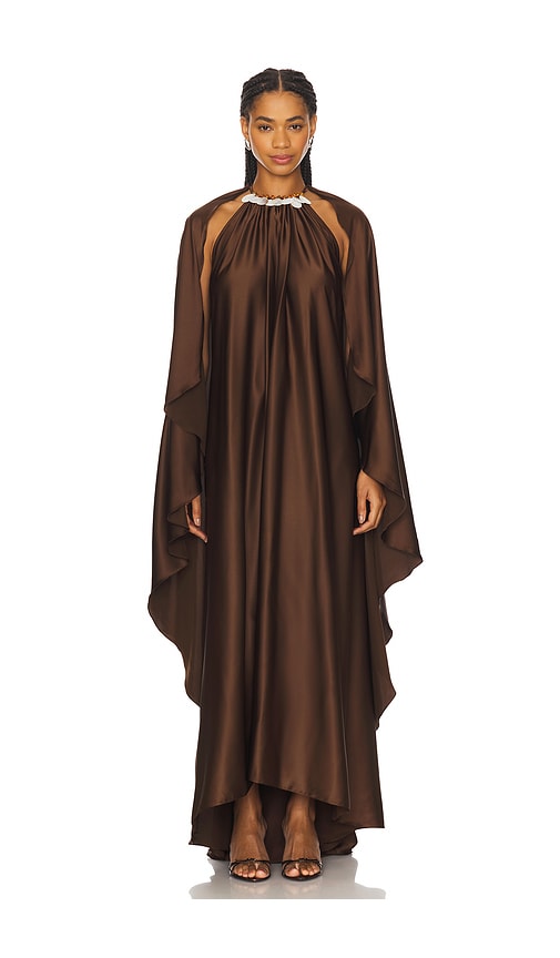Mayle Vasquez El Limon Full Length Dress in Chocolate. - size XS (also in M, S)