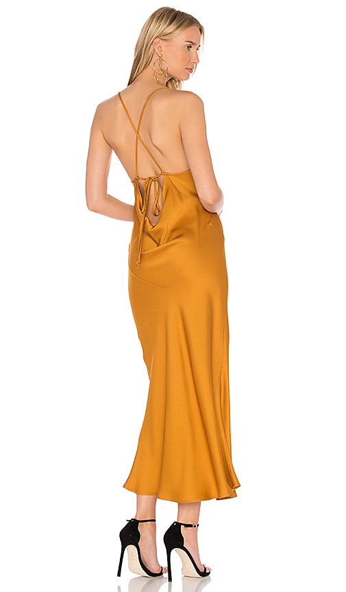 gold slip dress