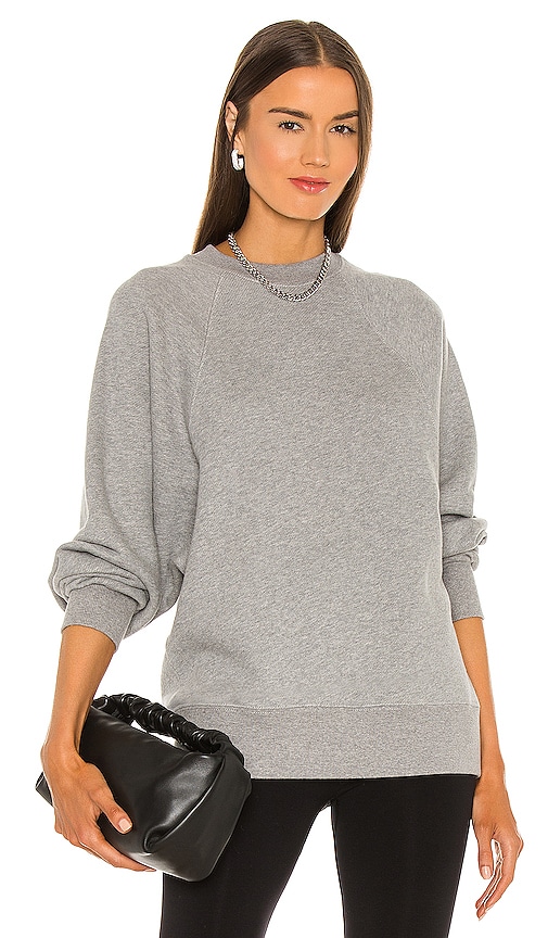Marissa Webb So Uptight Drop Raglan French Terry Sweatshirt in Heather Grey  | REVOLVE