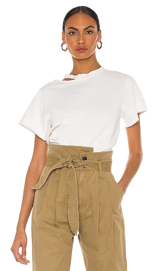 Marissa Webb Tate Cut Out Tee in White | REVOLVE