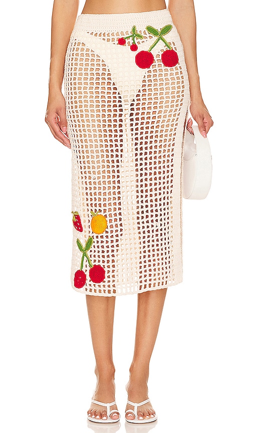 Shop My Beachy Side X Revolve Crochet Midi Skirt In 素色