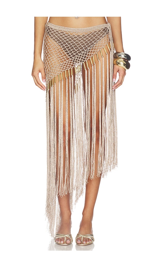 My Beachy Side Aria Hand Crochet Fringe Skirt