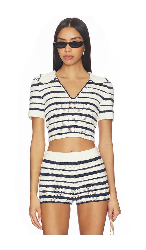 My Beachy Side Vera Hand-crocheted Polo Top