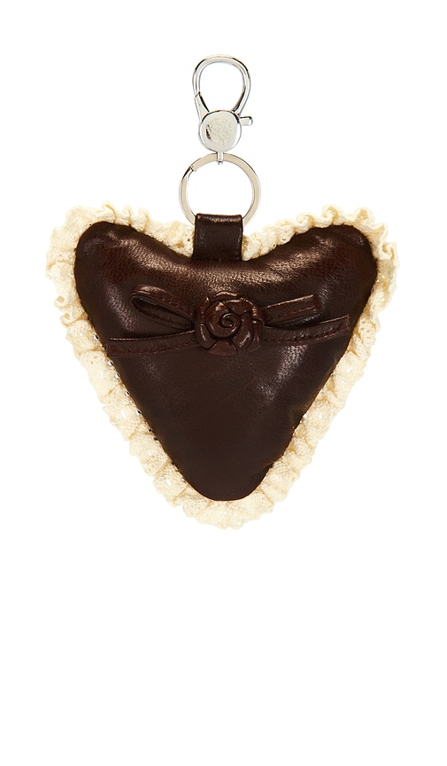 My Mum Made It Rosette Heart Keychain In Brown