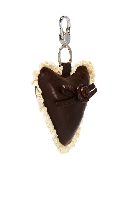 My Mum Made It Rosette Heart Keychain In Brown