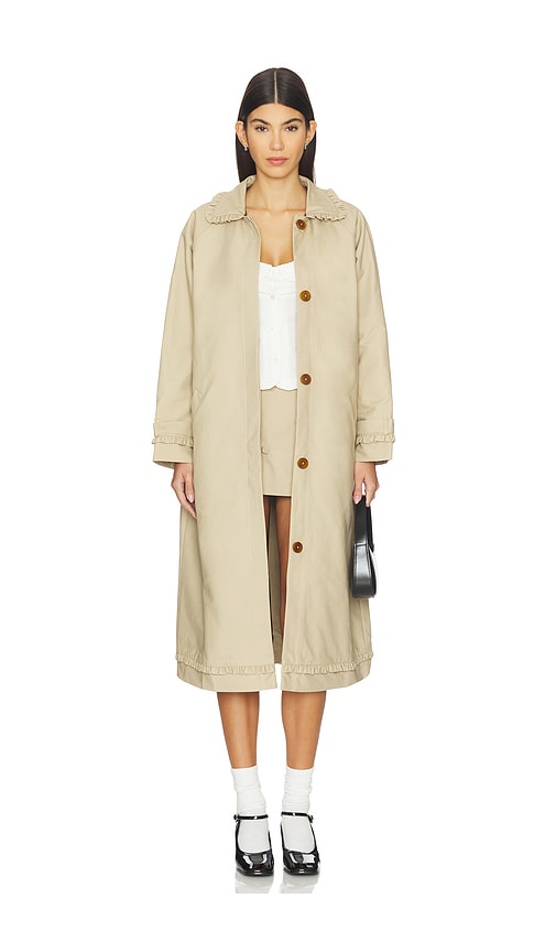 My Mum Made It Tailored Gather Trench Coat In Neutral