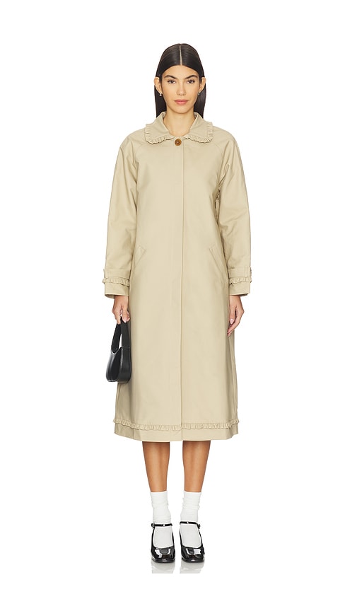 My Mum Made It Tailored Gather Trench Coat In Neutral