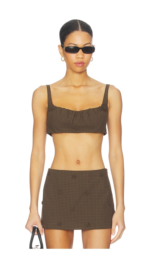 My Mum Made It Rosette Check Bra in Ivy Check