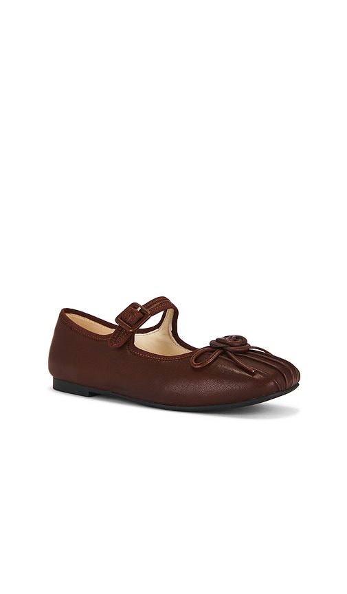 My Mum Made It Rosette Sheepskin Mary Janes In Brown