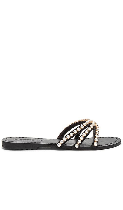 black and pearl sandals