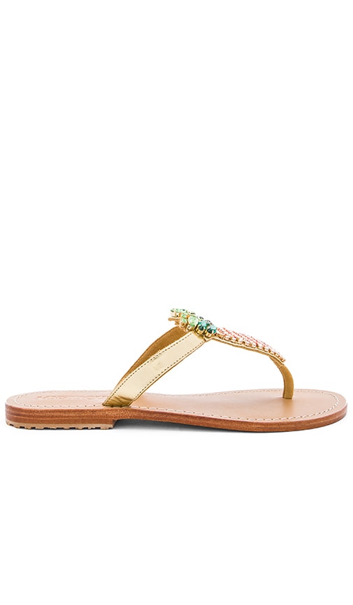 Mystique Pineapple Sandals in Gold | REVOLVE