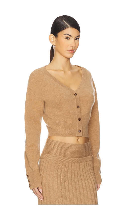 Naadam Cashmere Cinched Waist Cardigan In Brown