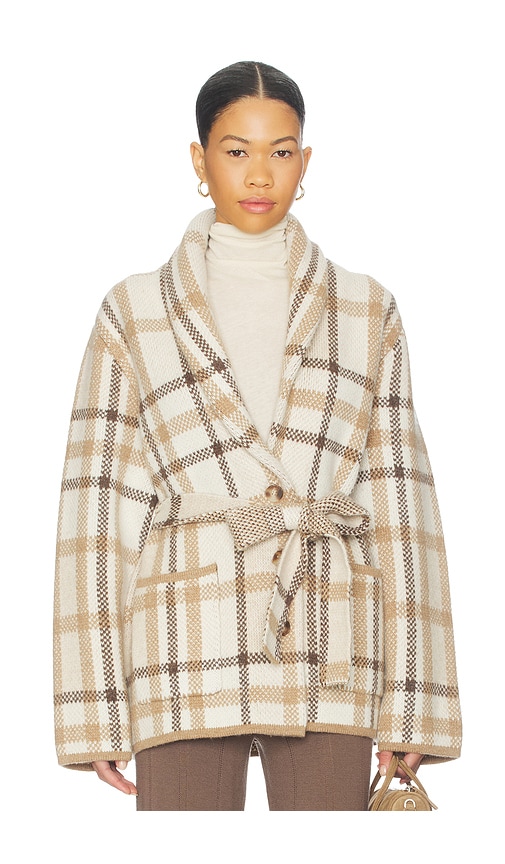 NAADAM Super Luxe Plaid Jacquard Wrap Coat