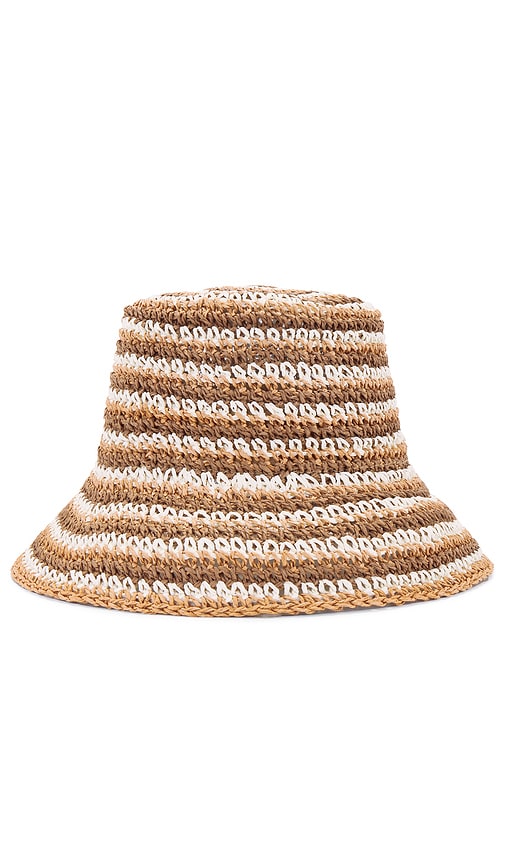 Shop Nikki Beach Harley Hat In White & Brown