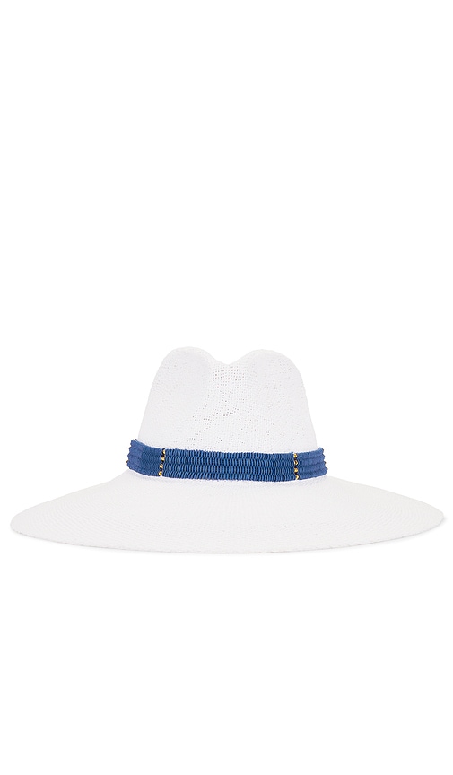 Shop Nikki Beach Saylor Hat In White & Navy