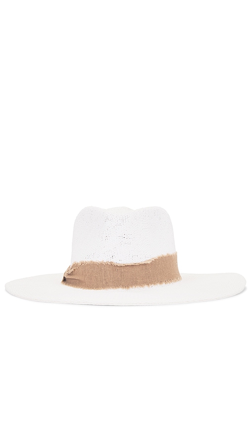 Shop Nikki Beach Shayna Hat In White & Taupe