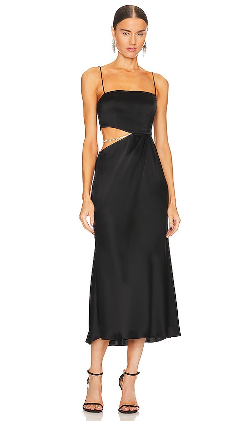 Nafsika Skourti Carla Midi Dress in Black | REVOLVE