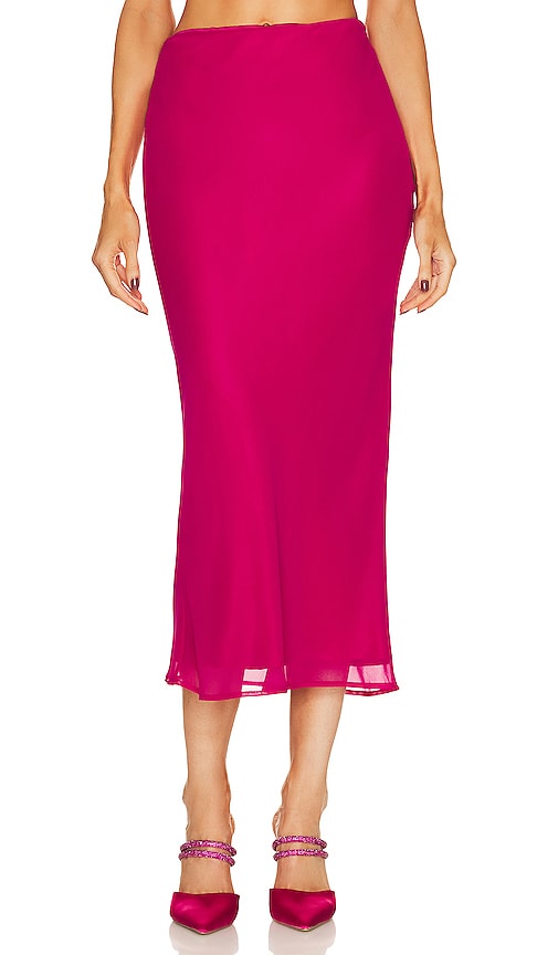 Nafsika Skourti Juliet Chiffon Skirt in Raspberry