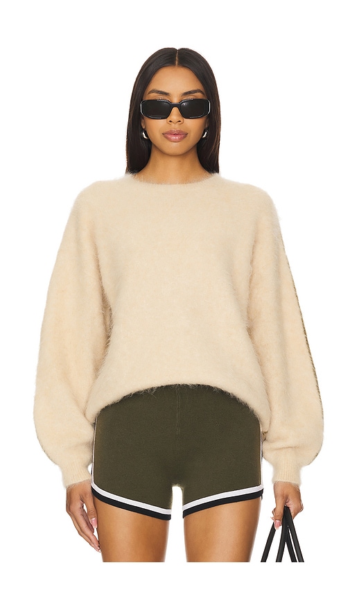 Shop Nagnata Brushed Alpaca Sweater In Bisque