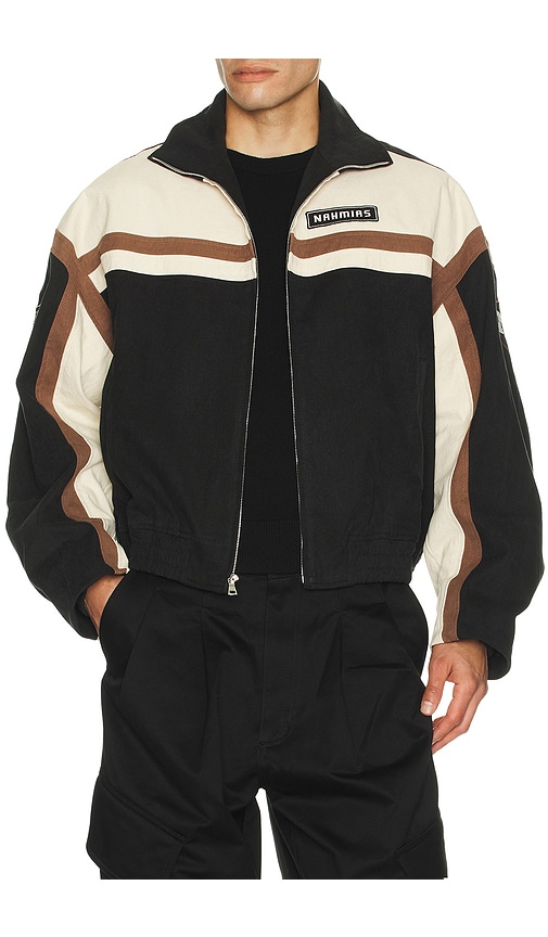 Nahmias Canvas Moto Bomber in Black & Brown | REVOLVE