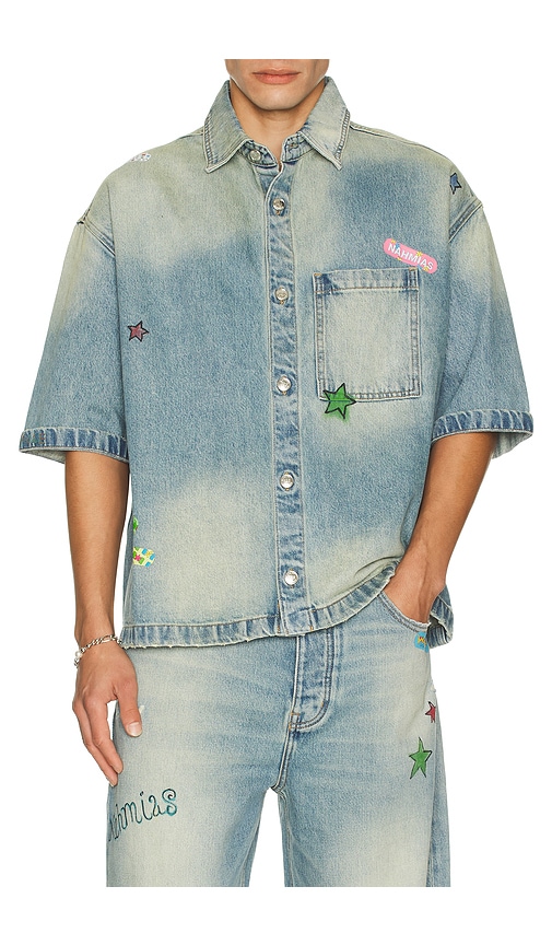 Nahmias Denim Bandaid Short Sleeve Shirt