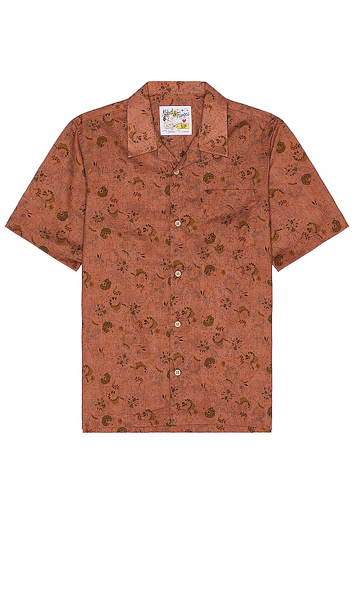 Naked And Famous Flora Sketches Aloha Shirt In Red