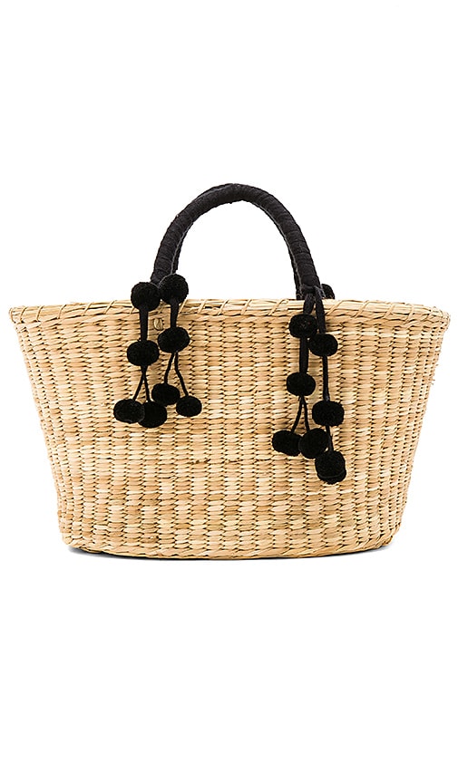 Mari Tote Black Pompom Tote