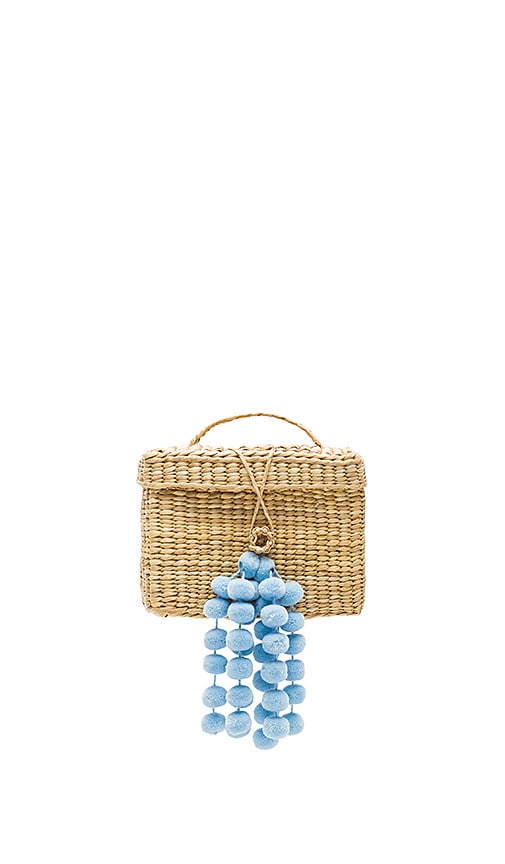 Nannacay Roge Small Leather Strap Bag in Off White & Light Blue