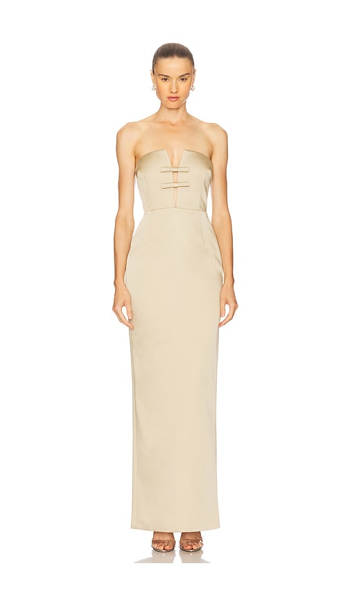 The New Arrivals By Ilkyaz Ozel Noa Maxi Dress In Neutral