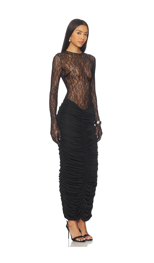 The New Arrivals By Ilkyaz Ozel Vivienne Lace Maxi Dress In Brown