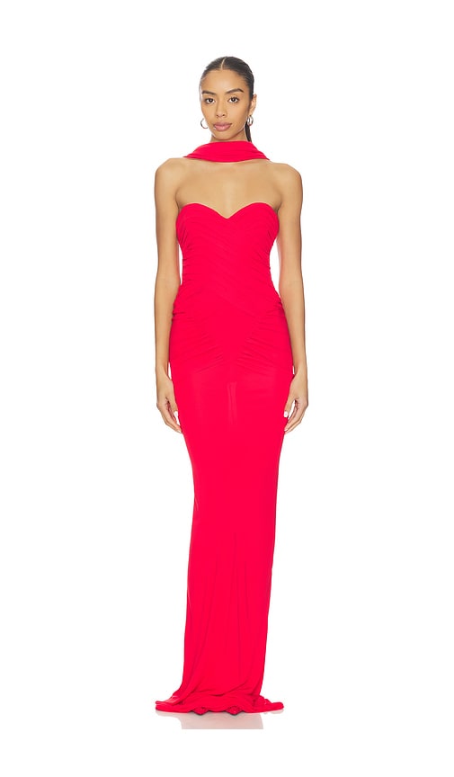 The New Arrivals By Ilkyaz Ozel Samsara Jersey Maxi Dress In Pink