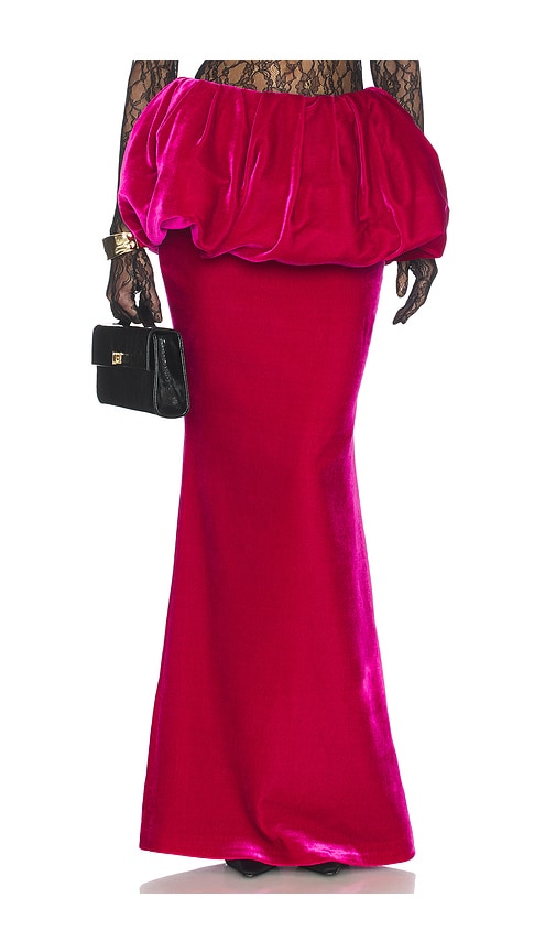 The New Arrivals by Ilkyaz Ozel Galina Silk Velvet Skirt