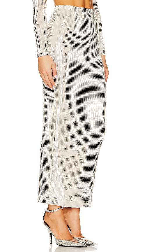 Shop New Arrivals Sirena Skirt In Metallic Silver