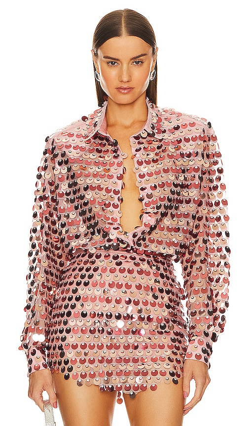 The New Arrivals by Ilkyaz Ozel Colette Shirt in Sa Sal Rossa