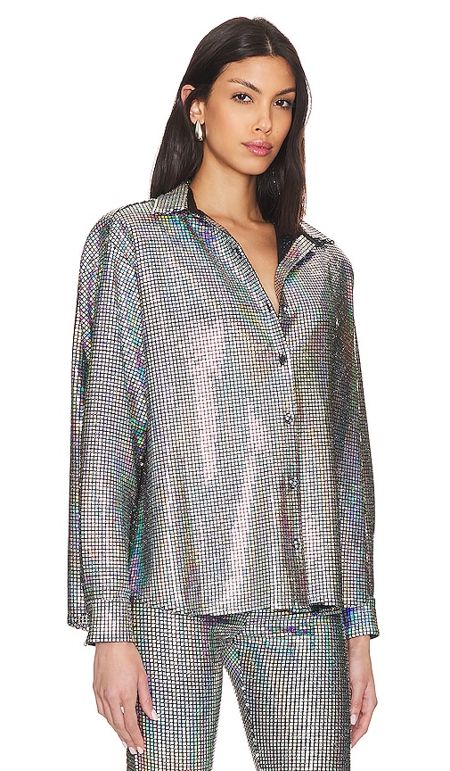 Shop New Arrivals Colette Shirt In Metallic Silver