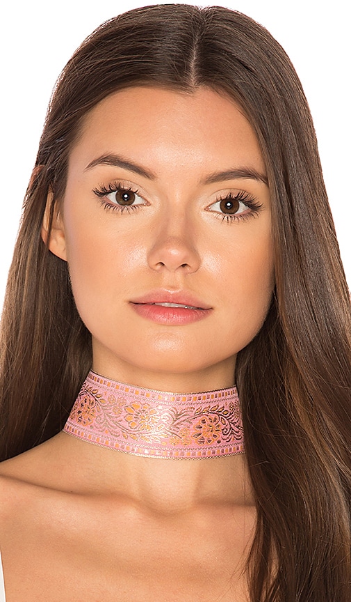 Natalie B Jewelry Marari Choker in Pink & Gold