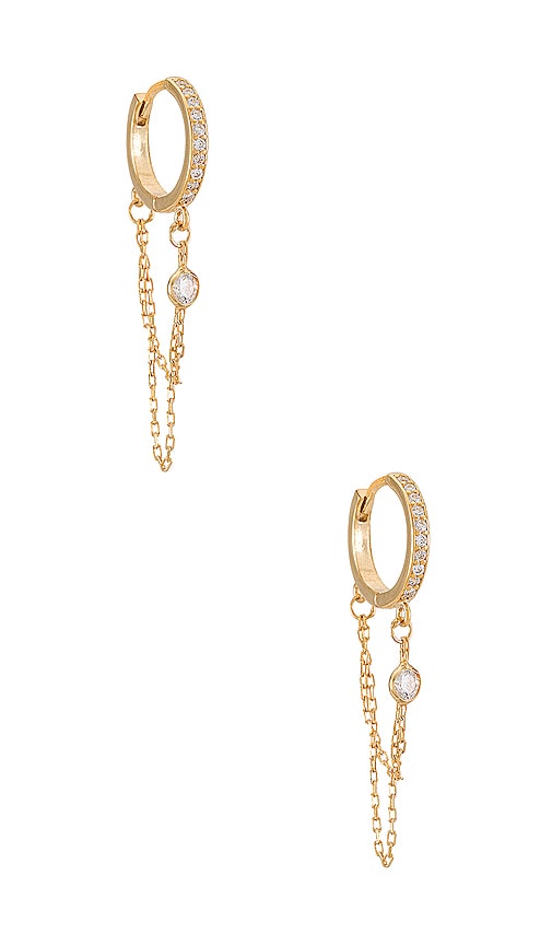 Reese Huggy Hoop Earring in Metallic Gold.